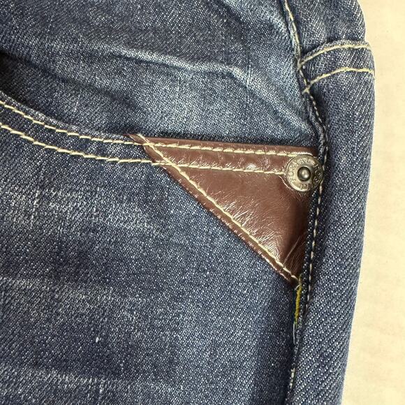 Fe Foeyal Medium Vintage Wash Men's 5 Pocket Distressed Jeans Size 38x31 NWT - Picture 10 of 13